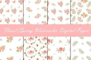 Digital Watercolor Spring Pattern