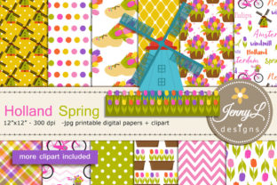 Holland Spring Digital Paper and Clipart