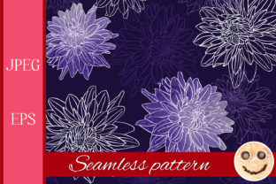 Outline Dahlia Flowers Pattern for Home Textiles and Fashion