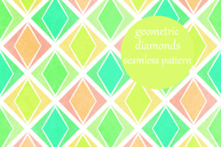 Pastel Geometric Diamonds Pattern