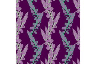 Seamless Pattern with Lupinus Angustifol: A Modern Watercolor Design for Creative Expression