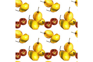 Seamless Pattern with Pears, Peaches: A Modern Watercolor Illustration Trend